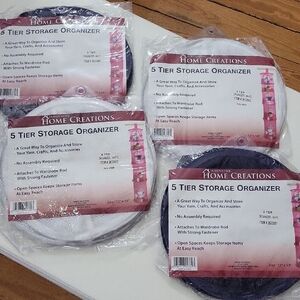 5 Tier Storage Organizer - Pack Of 4 /2 Navy and 2 White